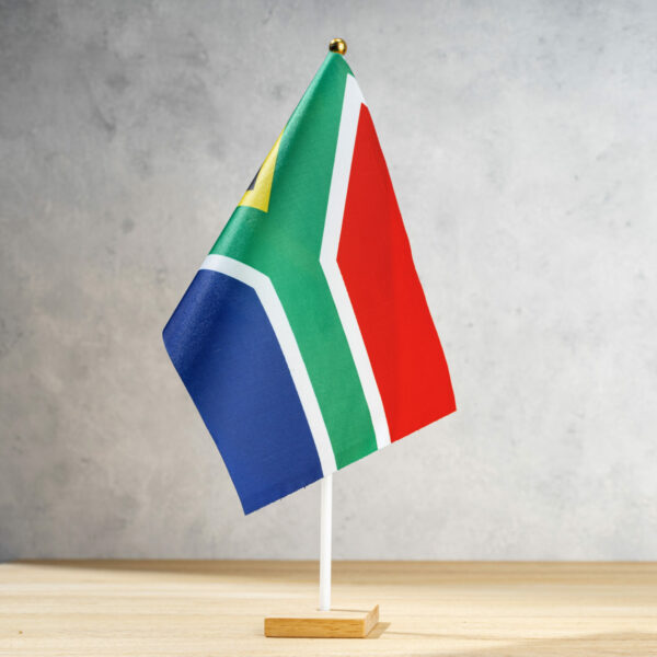 south-africa-table-flag-on-white-textured-wall